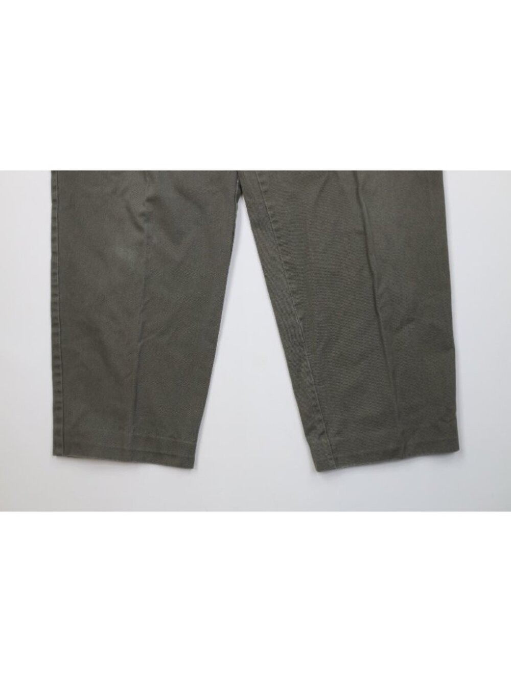 Vtg 90s Streetwear Mens 34x29 Faded Relaxed Fit Pleated Chino Pants Green Cotton - Picture 4 of 13